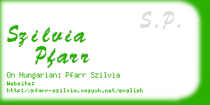 szilvia pfarr business card